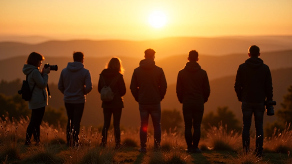 Group of photographers on an outdoor photo walk